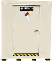 Justrite - 2 Drum, 75 Gal Sump Capacity, Locker - 6' Long x 3-1/2' Wide x 6.25' High, Galvanized Steel - Exact Industrial Supply