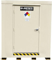 Justrite - 16 Drum, 288 Gal Sump Capacity, Locker - 10' Long x 9-1/2' Wide x 8.08' High, Galvanized Steel - Exact Industrial Supply