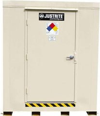 Justrite - 4 Drum, 80 Gal Sump Capacity, Locker - 6' Long x 5-1/2' Wide x 6.25' High, Galvanized Steel - Exact Industrial Supply