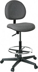 Bevco - 21 to 31" High Adjustable Height Swivel Stool - 27" Wide x 27" Deep, 100% Olefin Seat, Gray - Exact Industrial Supply