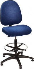 Bevco - 24 to 34" High Adjustable Height Swivel Stool - 27" Wide x 27" Deep, 100% Olefin Seat, Royal Blue - Exact Industrial Supply