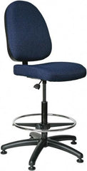 Bevco - 24 to 34" High Adjustable Height Swivel Stool - 27" Wide x 27" Deep, 100% Olefin Seat, Navy - Exact Industrial Supply