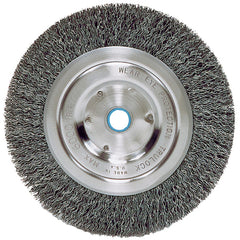 ‎Vortec Pro 6″ Narrow Face Crimped Wire Wheel, .008″ Steel Fill, 5/8″-1/2″ Arbor Hole, Retail Pack - Exact Industrial Supply