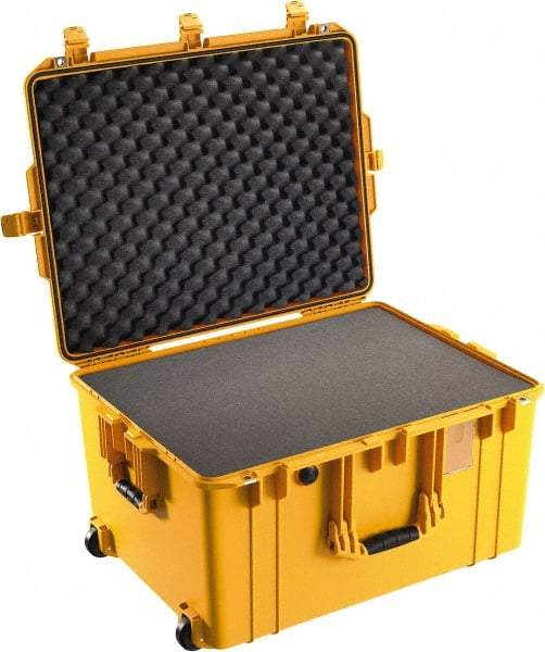 Pelican Products, Inc. - 20-21/32" Wide x 14-7/8" High, Aircase w/Foam & Wheels - Yellow - Exact Industrial Supply