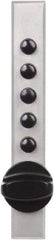 Kaba Access - 5/8 to 7/8" Door Thickness, Satin Chrome Pushbutton Knob Lockset - 1 Code, Zamak3, Key-in Lever Cylinder - Exact Industrial Supply