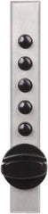 Kaba Access - 14 to 20 Gauge" Door Thickness, Satin Chrome Pushbutton Knob Lockset - 1 Code, Zamak3, Nonkey Override Cylinder - Exact Industrial Supply