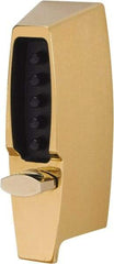 Kaba Access - 1-3/8 to 2-1/4" Door Thickness, Bright Brass Finish, Push Button Deadbolt - Nonhanded Handling, Combination Override, Keyless Cylinder - Exact Industrial Supply