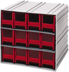 Quantum Storage - 12 Drawer, 12 Compartment, Small Parts Drawer Cabinet System - 11-3/8" Deep x 11-3/4" Wide x 11" High - Exact Industrial Supply
