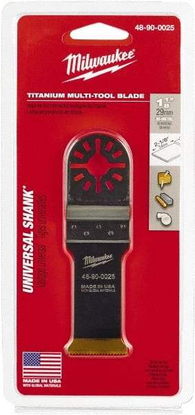 Milwaukee Tool - Rotary Multi-Material Blade - 1-1/8" Cutting Diam, TiAlN Finish, Use with Milwaukee Multi-Tool - Exact Industrial Supply