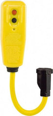 Tower - 1 Outlet, 125 Volt, 15 Amp, Yellow, GFCI 9 Inch Pigtail - 5-15P, 5-15R NEMA Configuration, 9 Inch Long, cUL Listed, OSHA, UL File E174279 - Exact Industrial Supply