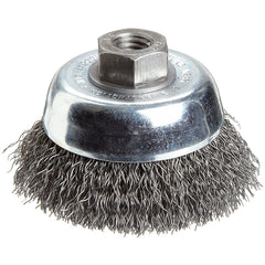 ‎Vortec Pro 3″ Crimped Wire Cup Brush, .014″ Steel Fill, 1/2″-13 Arbor Hole, Retail Pack - Exact Industrial Supply