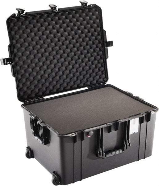 Pelican Products, Inc. - 20-21/32" Wide x 14-7/8" High, Aircase w/Foam & Wheels - Black - Exact Industrial Supply