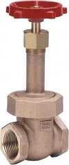 Milwaukee Valve - 1-1/2" Pipe, Class 150, Threaded (NPT) Bronze Solid Wedge Gate Valve - 300 WOG, 150 WSP, Union Bonnet, For Use with Water, Oil & Gas - Exact Industrial Supply