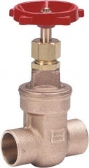 Milwaukee Valve - 1/2" Pipe, Class 125, Threaded (NPT) Bronze Solid Wedge Stem Gate Valve - 200 WOG, 125 WSP, Threaded Bonnet, For Use with Water, Oil & Gas - Exact Industrial Supply