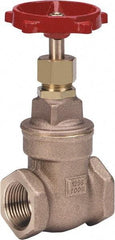 Milwaukee Valve - 1/2" Pipe, Class 125, Threaded (NPT) Bronze Solid Wedge Stem Gate Valve - 200 WOG, 125 WSP, Threaded Bonnet, For Use with Water, Oil & Gas - Exact Industrial Supply