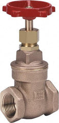 Milwaukee Valve - 2" Pipe, Class 125, Threaded (NPT) Bronze Solid Wedge Stem Gate Valve - 200 WOG, 125 WSP, Threaded Bonnet, For Use with Water, Oil & Gas - Exact Industrial Supply