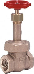 Milwaukee Valve - 1-1/2" Pipe, Class 300, Threaded (NPT) Bronze Solid Wedge Gate Valve - 1,000 WOG, 300 WSP, Union Bonnet, For Use with Water, Oil & Gas - Exact Industrial Supply