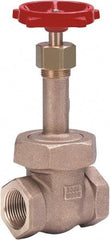 Milwaukee Valve - 3/8" Pipe, Class 300, Threaded (NPT) Bronze Solid Wedge Gate Valve - 1,000 WOG, 300 WSP, Union Bonnet, For Use with Water, Oil & Gas - Exact Industrial Supply