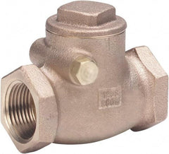 Milwaukee Valve - 2" Bronze Check Valve - Check Valve, Threaded (NPT), 200 WOG - Exact Industrial Supply