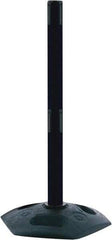 Tensator - 57" High, 2-1/2" Pole Diam, Receiver Post - 19" Base Diam, Octagon Recycled Rubber Base, Red Plastic Post, Tape, Dual Line Tape, For Outdoor Use - Exact Industrial Supply