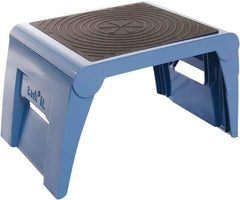 Cramer - 11" High, Navy Folding Step Stool - High Density Plastic, 250 Lb Capacity, Type I Industry Rating - Exact Industrial Supply