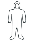 White SMMMS Coverall w/ Zipper Front, Hood, Boots & Elastic Wrists Large - Exact Industrial Supply
