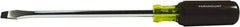 Paramount - 3/8" Blade Width, 12" OAL Standard Slotted Screwdriver - 8" Blade Length, Round Shank, Acetate with Rubber Grip Handle - Exact Industrial Supply