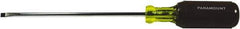 Paramount - 5/16" Blade Width, 9-27/32" OAL Standard Slotted Screwdriver - 6" Blade Length, Round Shank, Acetate with Rubber Grip Handle - Exact Industrial Supply
