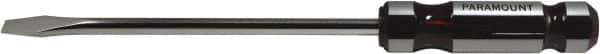 Paramount - 415mm OAL Standard Slotted Screwdriver - 300mm Blade Length, Round Shank, Acetate Handle - Exact Industrial Supply