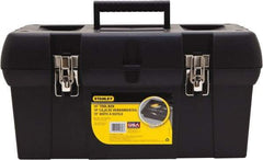 Stanley - Tool Box - 19-19/64" Wide x 9-5/8" Deep x 9-27/32" High, Plastic, Black - Exact Industrial Supply