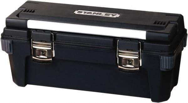 Stanley - Tool Box - 25-1/2" Wide x 10-1/16" Deep x 10-5/8" High, Plastic/Rubber/Aluminum, Black - Exact Industrial Supply