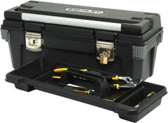 Stanley - Tool Box - 19-5/8" Wide x 10-1/2" Deep x 10-5/16" High, Plastic/Rubber, Black - Exact Industrial Supply