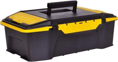 Stanley - 2 Compartment Tool Organizer - 19-7/8" Wide x 12-1/4" Deep x 6-5/8" High, Plastic, Black/Yellow - Exact Industrial Supply