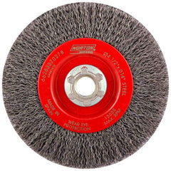 Norton - 4-1/2" OD, 5/8-11 Arbor Hole, Crimped Carbon Wheel Brush - Exact Industrial Supply