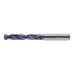 Jobber Length Drill Bit: 0.6378″ Dia, 140 °, Solid Carbide TiNAl Finish, 5.63″ OAL, Right Hand Cut, Straight-Cylindrical Shank, Series DC150-05-A1