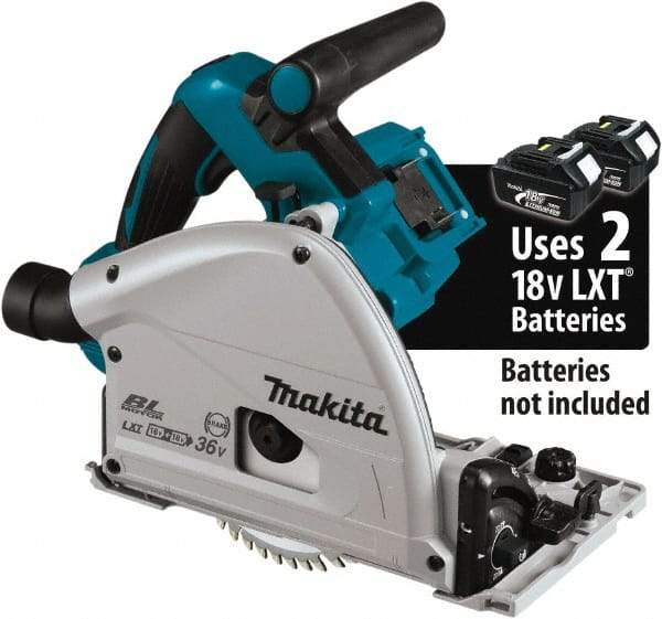 Makita - 18 Volt, 6-1/2" Blade, Cordless Circular Saw - 2,500 to 6,300 RPM, Lithium-Ion Batteries Not Included - Exact Industrial Supply