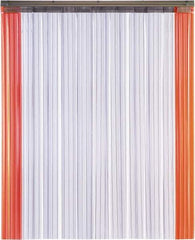 TMI, LLC - 8' Door Width x 8' Door Height PVC Ribbed with Reinforced Bonded Bead (Style) Armor Bond Strip Door Kit - 8" Strip Width x 0.072" Strip Thickness, Clear, 50% Overlap - Exact Industrial Supply