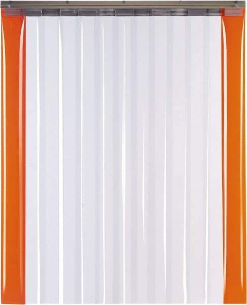 TMI, LLC - 12' Door Width x 12' Door Height PVC Smooth with Reinforced Bonded Bead (Style) Armor Bond Strip Door Kit - 12" Strip Width x 1/8" Strip Thickness, Clear, 67% Overlap - Exact Industrial Supply