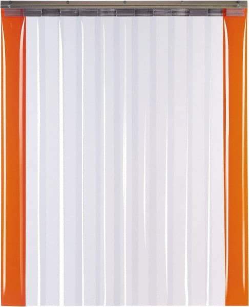 TMI, LLC - 8' Door Width x 8' Door Height PVC Smooth with Reinforced Bonded Bead (Style) Armor Bond Strip Door Kit - 12" Strip Width x 1/8" Strip Thickness, Clear, 67% Overlap - Exact Industrial Supply