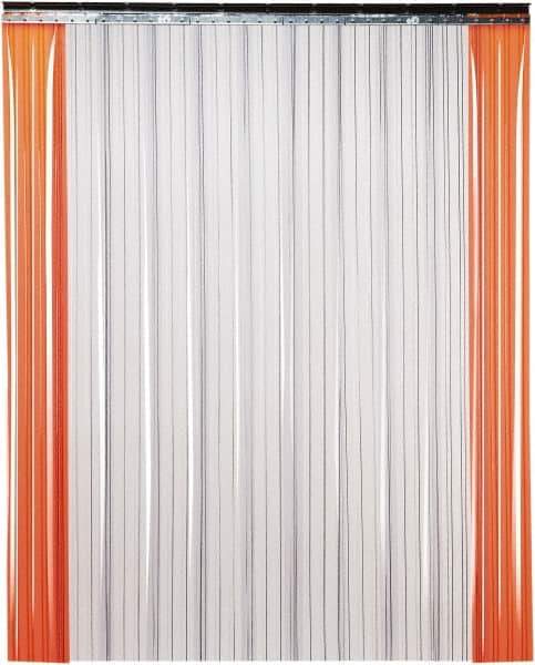 TMI, LLC - 14' Door Width x 12' Door Height PVC Ribbed Strip Door Kit - 12" Strip Width x 0.31" Strip Thickness, Clear - Exact Industrial Supply