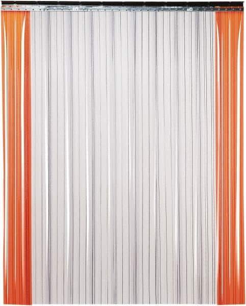 TMI, LLC - 4' Door Width x 8' Door Height PVC Ribbed Strip Door Kit - 8" Strip Width x 0.072" Strip Thickness, Clear, 50% Overlap - Exact Industrial Supply