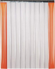 TMI, LLC - 6' Door Width x 8' Door Height PVC Ribbed Strip Door Kit - 8" Strip Width x 0.072" Strip Thickness, Clear, 50% Overlap - Exact Industrial Supply