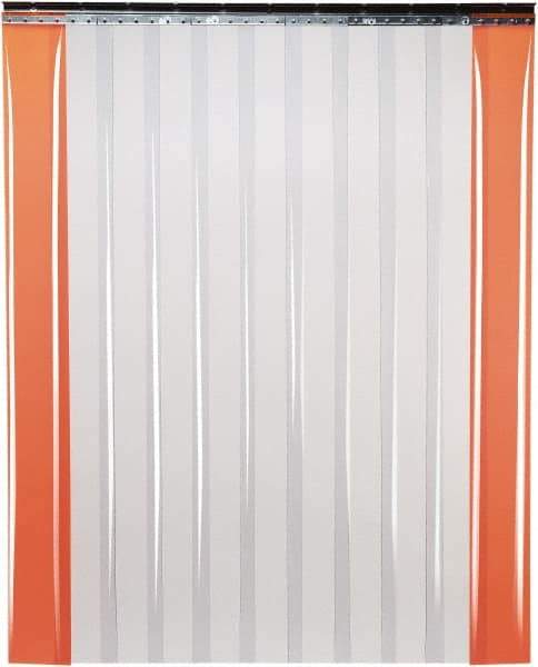 TMI, LLC - 8' Door Width x 8' Door Height PVC Smooth Strip Door Kit - 8" Strip Width x 0.08" Strip Thickness, Clear - Exact Industrial Supply