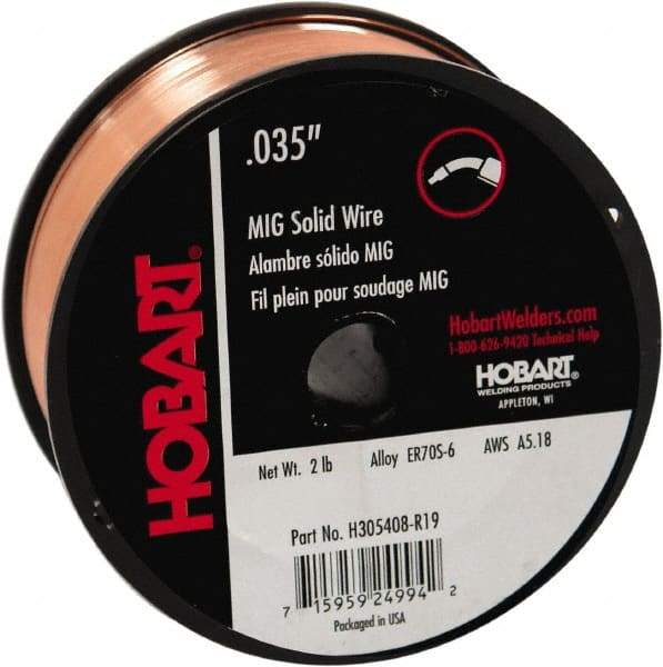 Hobart Welding Products - MIG Welding Wire Industry Specification: ER70S-6 Wire Diameter: 0.03500 (Decimal Inch) - Exact Industrial Supply