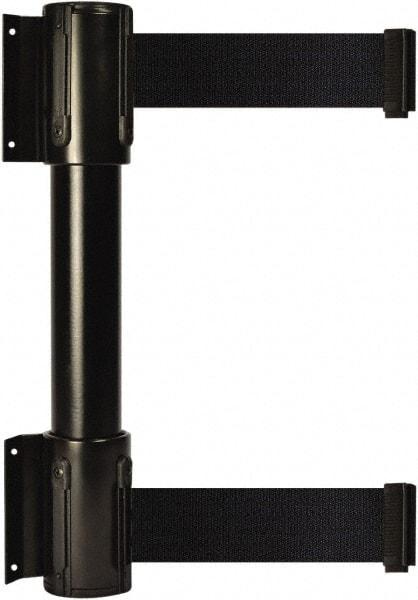 Tensator - 16.64" High x 89" Long x 3" Wide Barrier Dual Line Wall Mount - Steel, Black Powdercoat Finish, Black, Use with 898 Wall Receiver - Exact Industrial Supply