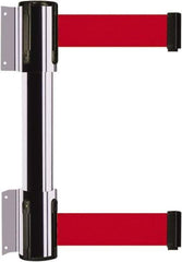 Tensator - 16.64" High x 156" Long x 3" Wide Barrier Dual Line Wall Mount - Steel, Polished Chrome Finish, Polished Chrome, Use with 898 Wall Receiver - Exact Industrial Supply