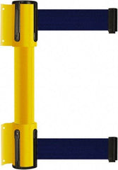 Tensator - 16.64" High x 156" Long x 3" Wide Barrier Dual Line Wall Mount - Steel, Yellow Powdercoat Finish, Yellow, Use with 898 Wall Receiver - Exact Industrial Supply