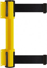 Tensator - 16.64" High x 156" Long x 3" Wide Barrier Dual Line Wall Mount - Steel, Yellow Powdercoat Finish, Yellow, Use with 898 Wall Receiver - Exact Industrial Supply
