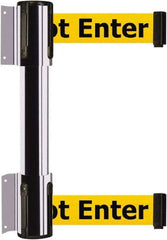 Tensator - 16.64" High x 156" Long x 3" Wide Barrier Dual Line Wall Mount - Steel, Polished Chrome Finish, Polished Chrome, Use with 898 Wall Receiver - Exact Industrial Supply