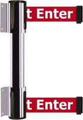 Tensator - 16.64" High x 156" Long x 3" Wide Barrier Dual Line Wall Mount - Steel, Polished Chrome Finish, Polished Chrome, Use with 898 Wall Receiver - Exact Industrial Supply